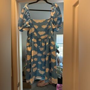 Puff sleeve cloud dress.